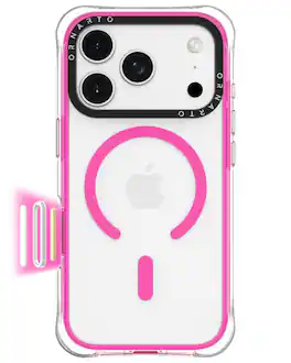 Ornarto - Air Case for iPhone 17 Pro Max Clear, Compatible with MagSafe, Built-in Air Phone Cover - Hot Pink