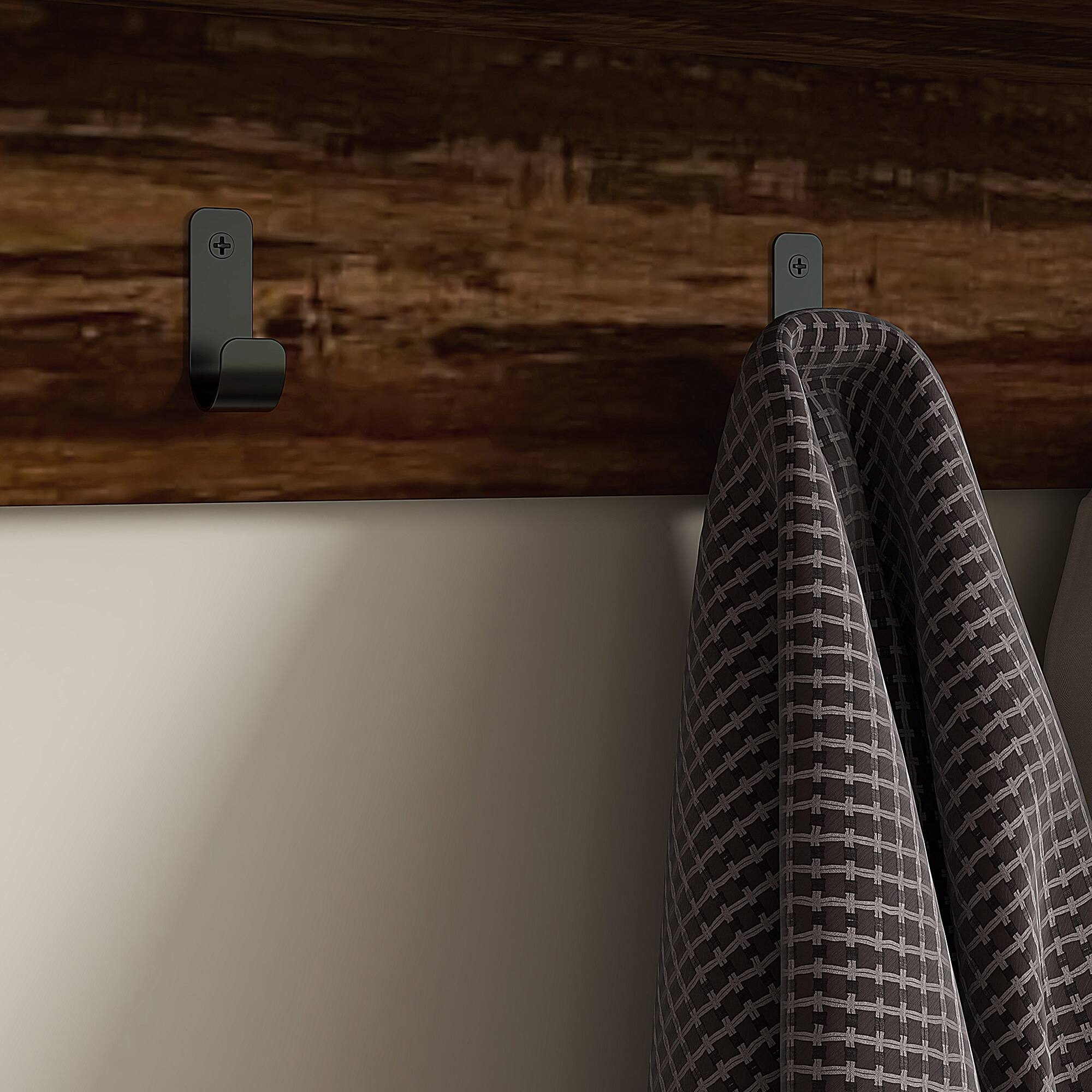 Alt View 8. Homcom - 2-in-1 Coat Rack & Bench Set w/ 5 Hooks & 10-Pair Storage - Brown.