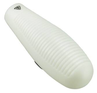 Front. Tycoon Percussion - Plastic Guiro, Traditional Gourd-Inspired Shape, Durable Lightweight Construction, Rubber-Lined Grip Holes.