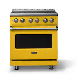Viking - 30"W. Pro5S 4.7 Cu. Ft. Freestanding 4 Element Electric Convection Range - Daffodil