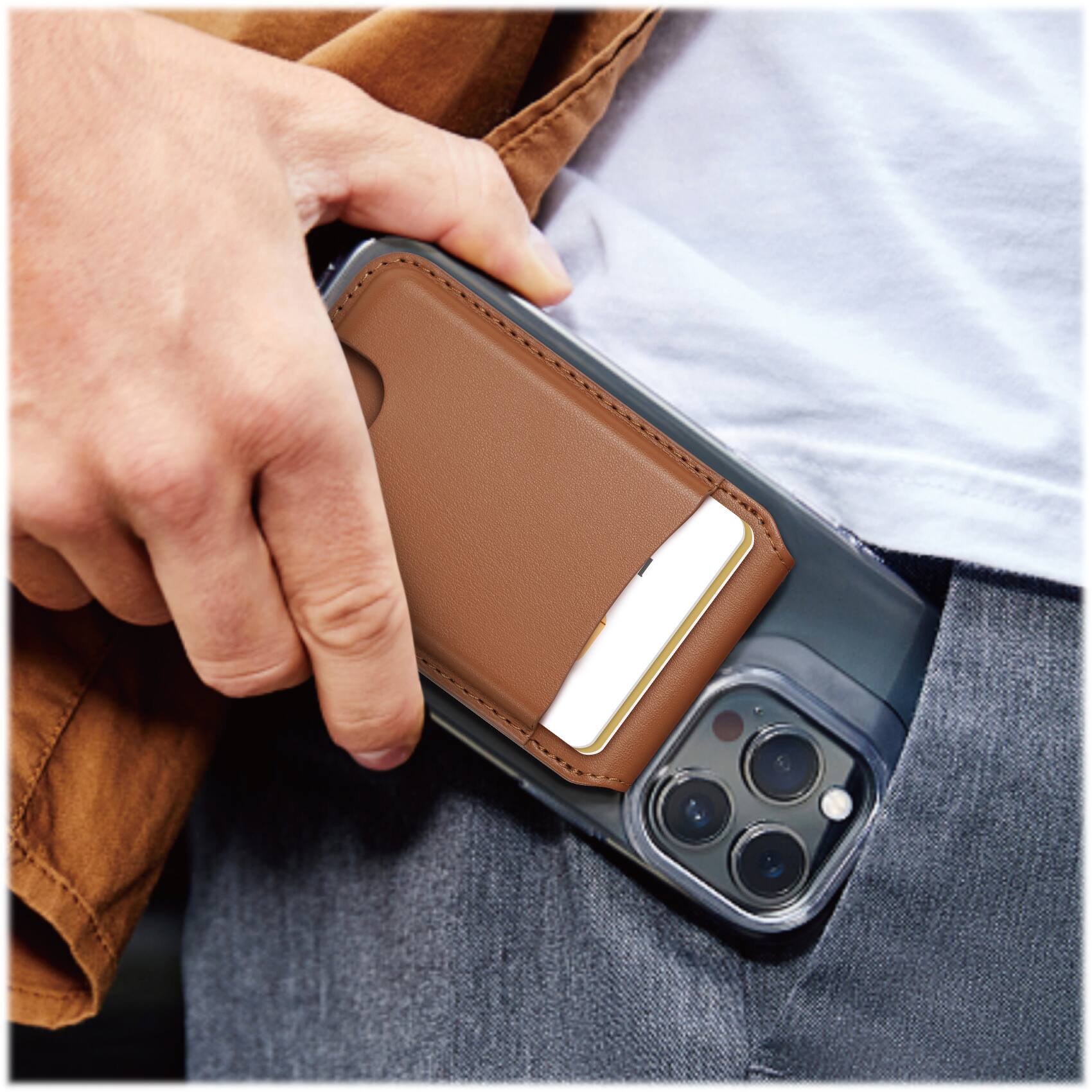 Alt View 15. SaharaCase - Venture Series Wallet with MagSafe for Apple iPhone - Brown.