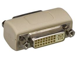Cable Leader - DVI-D Female to Female Coupler Adapter, Dual Link, Fully Molded - Beige