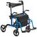Front. VEVOR - 2 in 1 Rollator Walker & Transport Chair for Seniors, Folding Rolling Walker Wheelchair Combo & Footrests - Blue.
