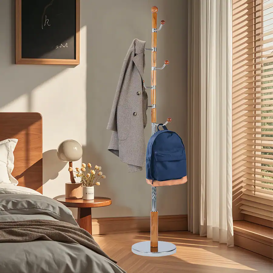 Chateau Abodes Solid Wood Coat Rack, Free Standing Rotating Coat Tree ...