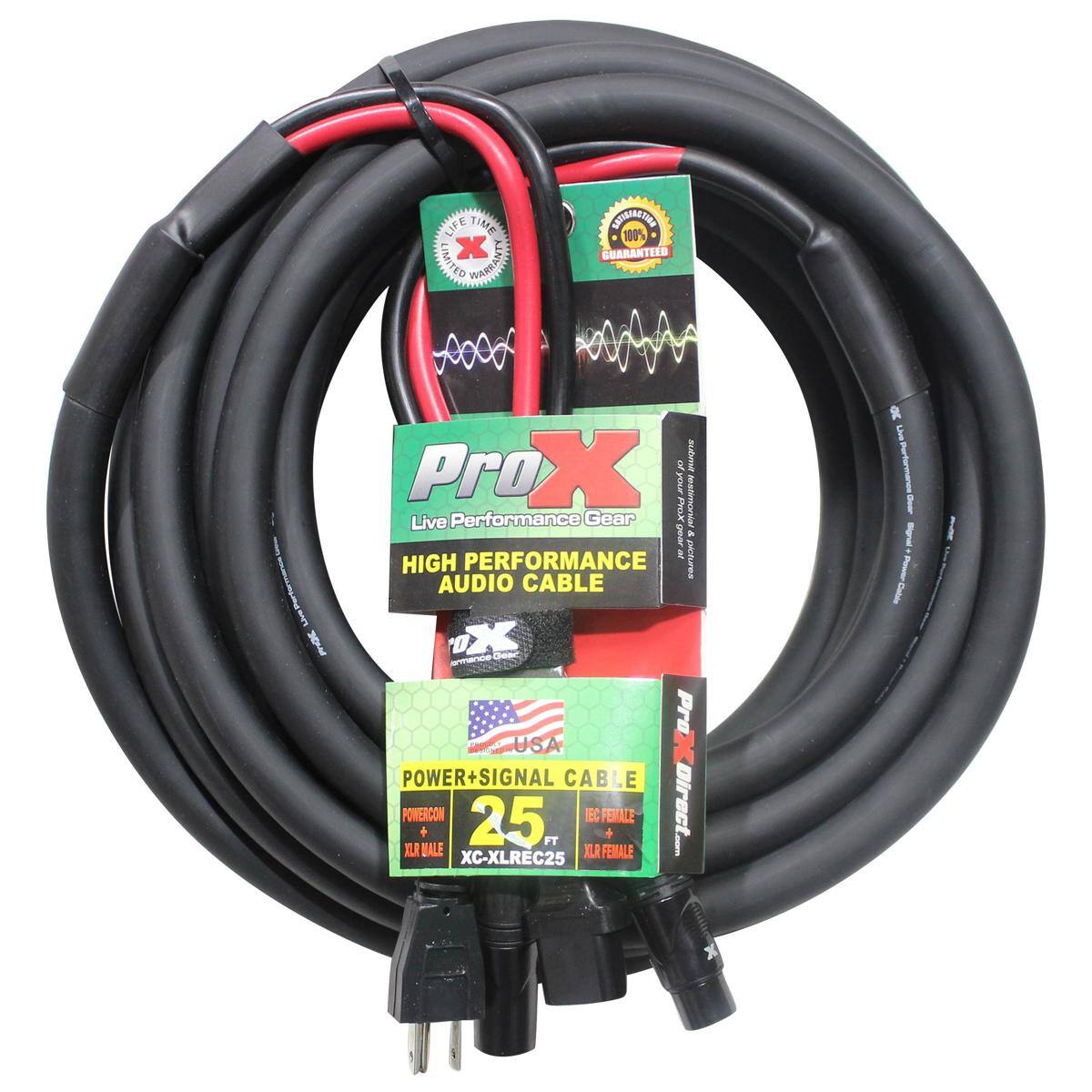 LIFE TIME LIMITED X FARRANTY  
SPORTACTION 100% GUARANTEED  
ProX your of aubmil Live Performance Gear gear PIOX testimonial - HIGH PERFORMANCE at pictures AUDIO CABLE x O USA Pro POWER+ SIGNAL CABLE POWERCON XLR I MALE XC-XLREC25 25 FT LE EC LR FEMALE FEMALE Direct.com