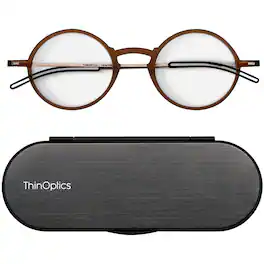 ThinOptics - Manhattan 1.5 Strength Reading Glasses with Milano Case - Clear