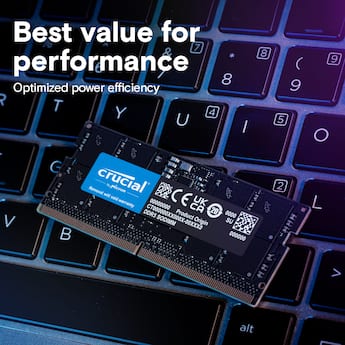 Crucial 32GB Kit (2x16GB) DDR5 5600MHz C46 SODIMM Laptop Memory Crucial 32GB Kit (2x16GB) DDR5 5600MHz C46 SODIMM Laptop Memory
