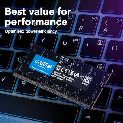 Crucial 32GB Kit (2x16GB) DDR5 5600MHz C46 SODIMM Laptop Memory Crucial 32GB Kit (2x16GB) DDR5 5600MHz C46 SODIMM Laptop Memory