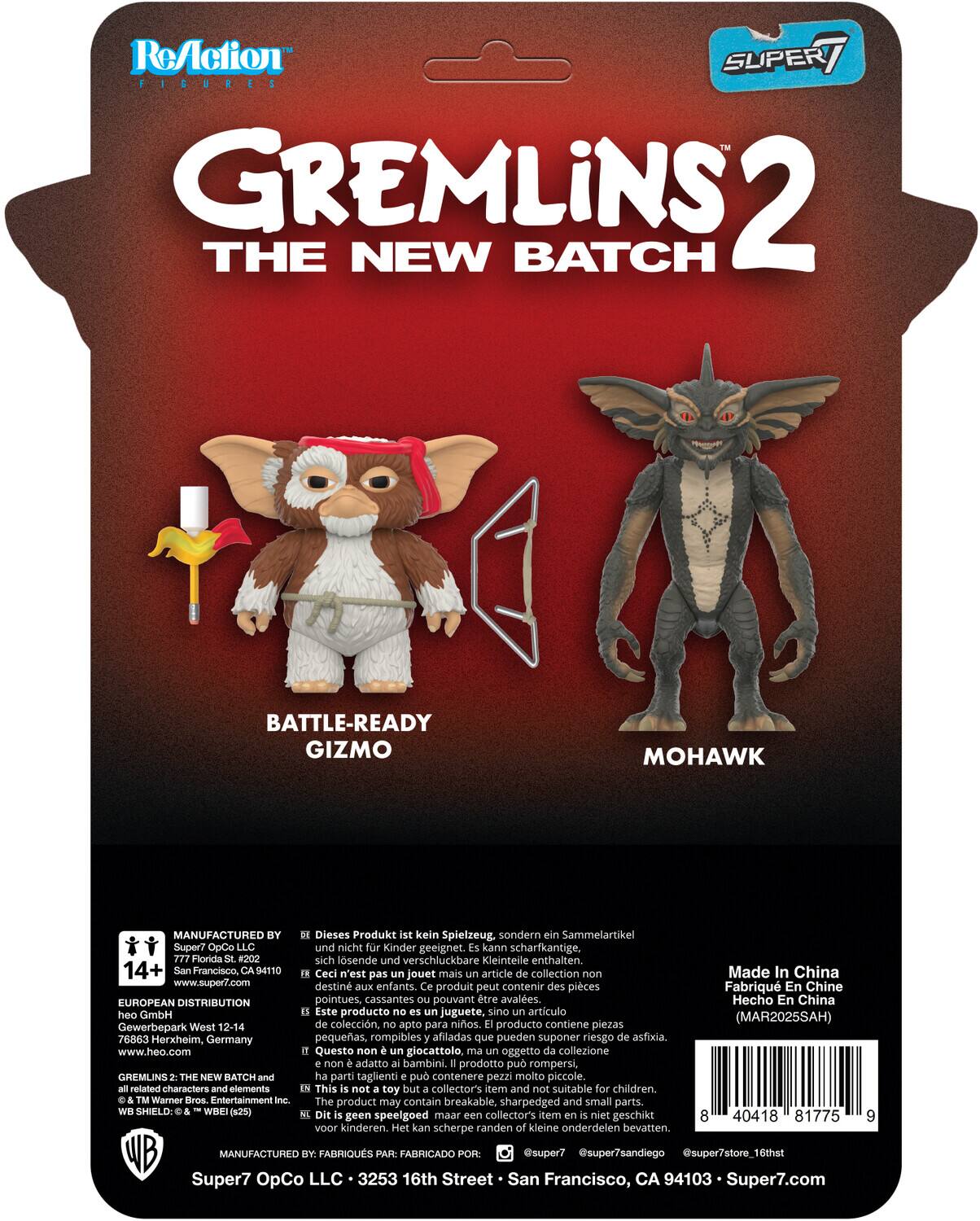 Super7 Gremlins 2 ReAction Figures Mohawk (Character Card