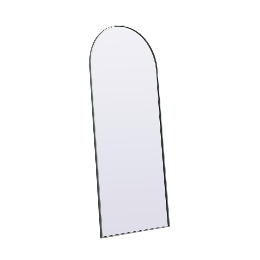 Left. Elegant Decor - Metal Frame Arch Full Length Mirror 32x76 Inch in Silver - Silver.