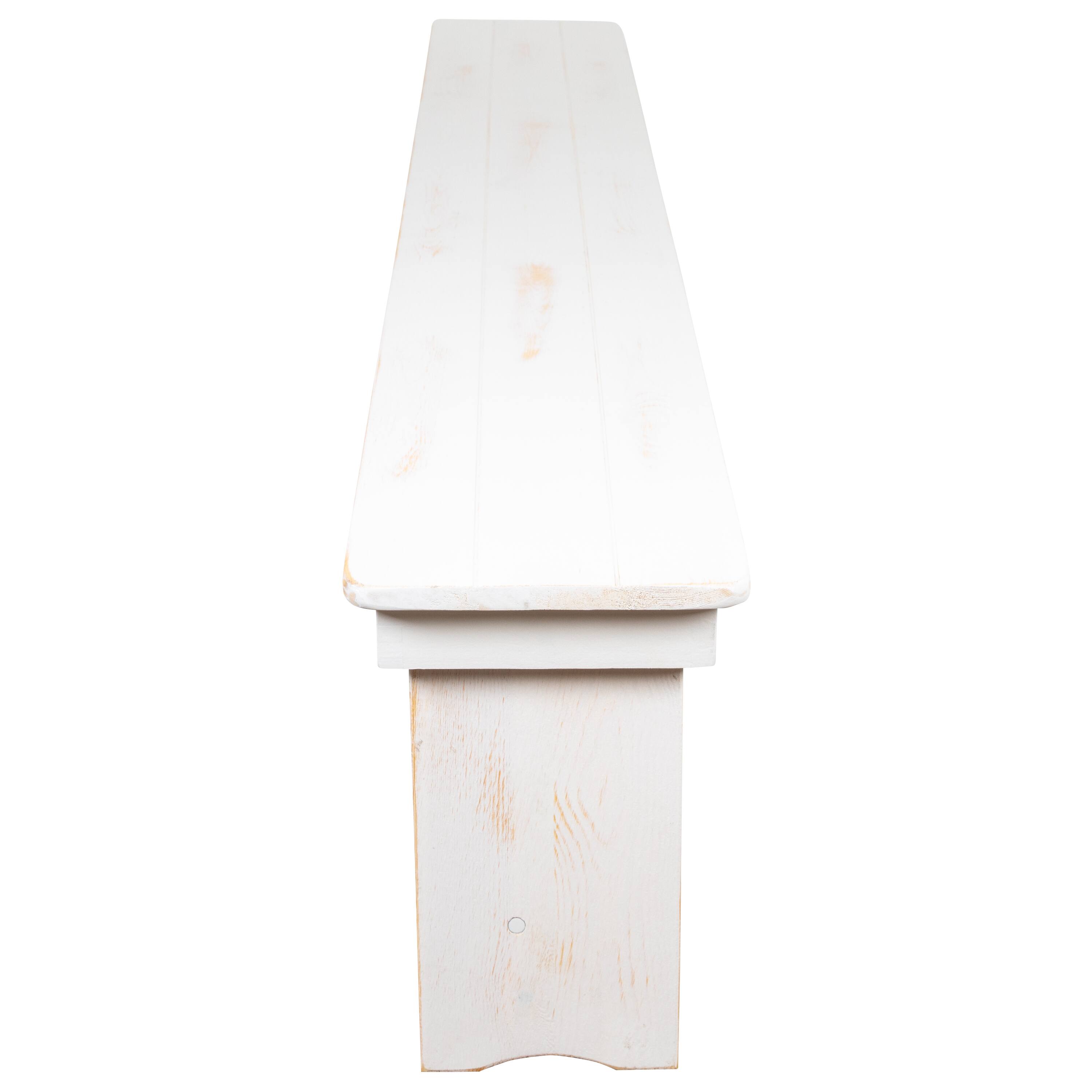 Angle. Flash Furniture - HERCULES Series 8' x 40" Antique Rustic White Folding Farm Table and Two Bench Set - White.