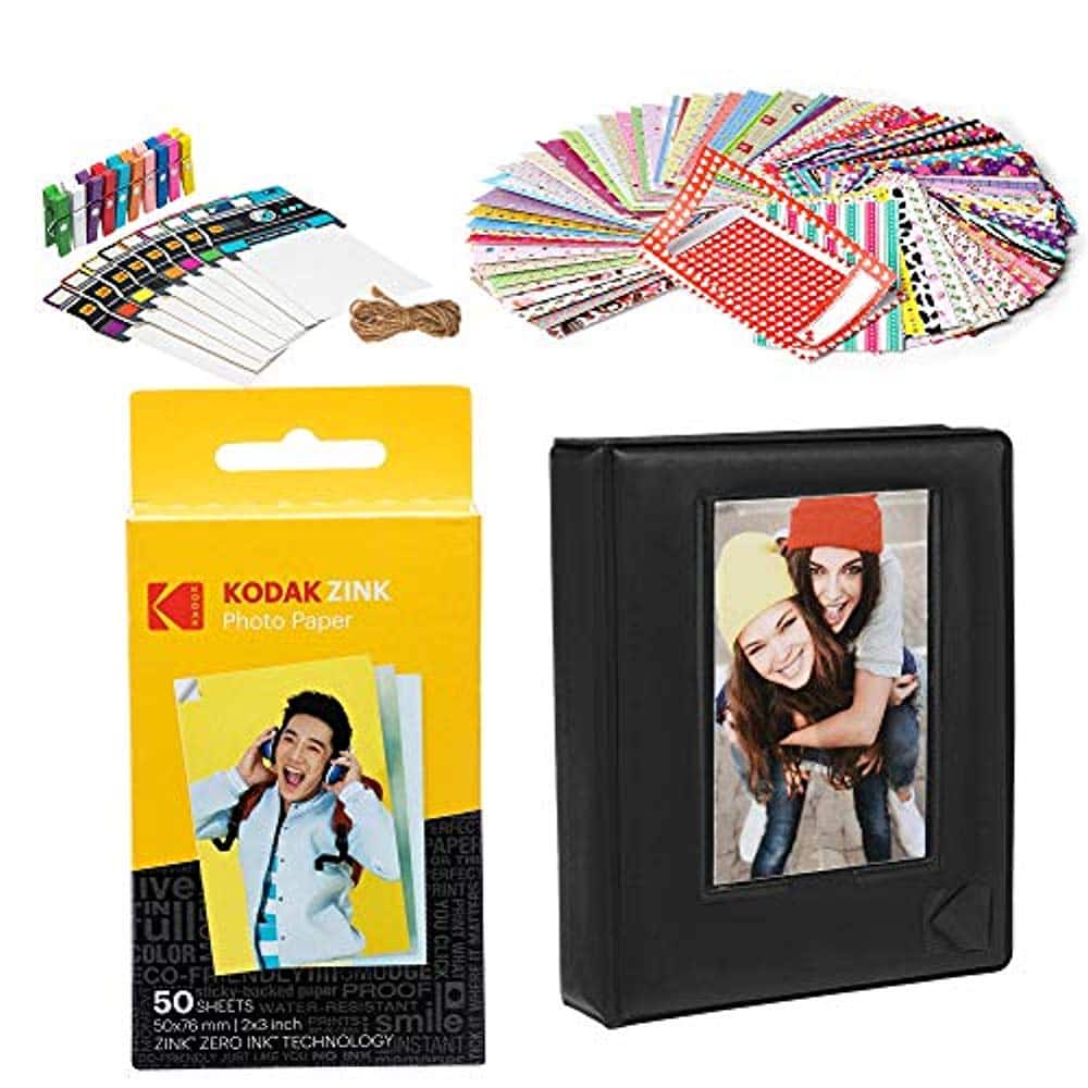 Kodak - 2x3" Premium Zink Photo Paper Starter Kit with Album, 50 Sheets Instant Print Paper - Natural
