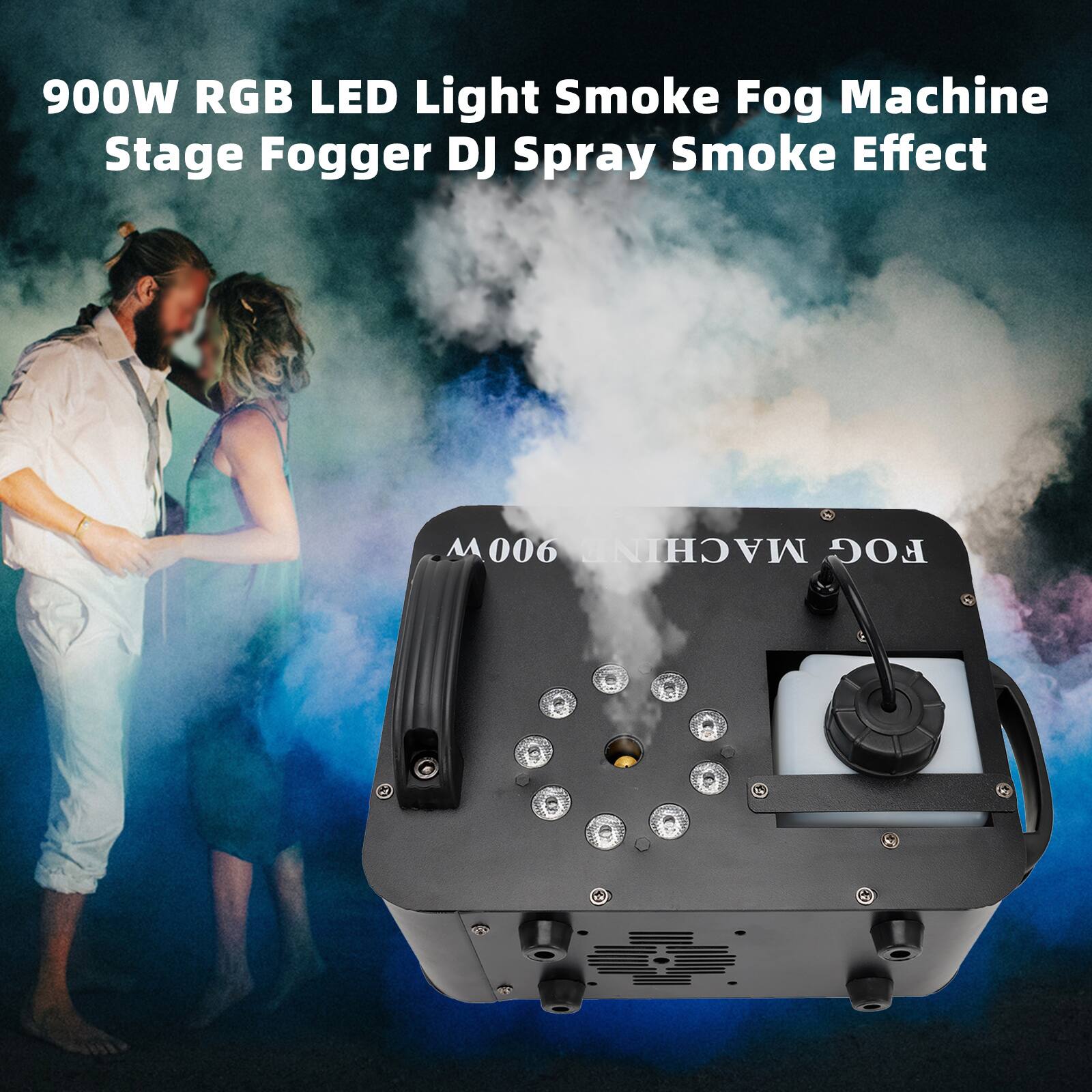 900W RGB LED Light Smoke Fog Machine Stage Fogger DJ Spray Smoke Effect
