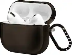 Front. CASETiFY - CASETiFY Impact Airpods Case for Airpods Pro 3 in Black - Black.