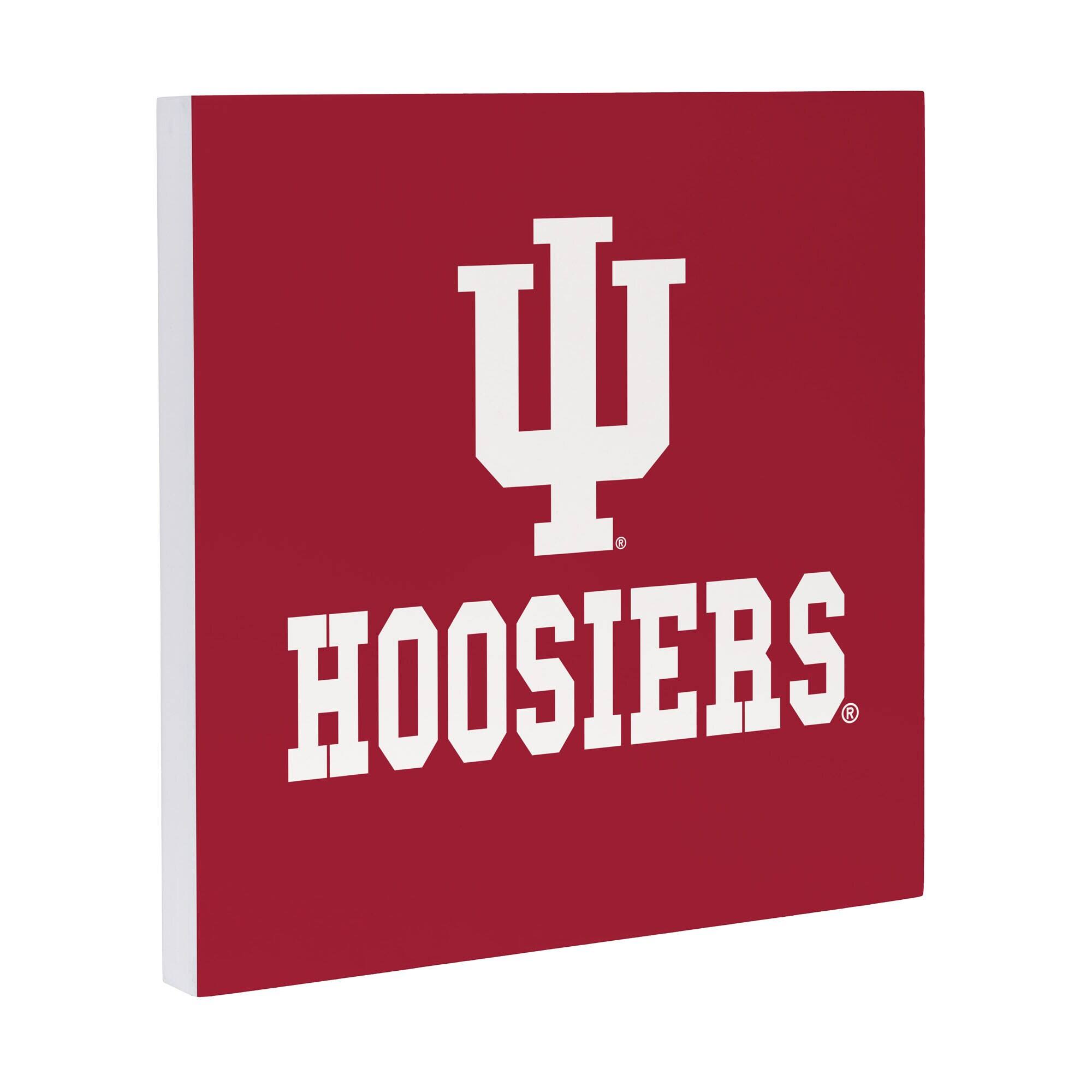 Alt View 1. Evergreen Enterprises - Indiana Hoosiers 12" x 12" Wood Wall Sign - Multicolor.