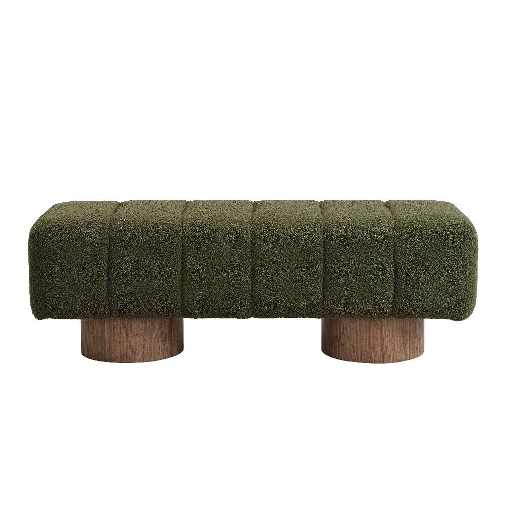 Alt View 1. Ropilly - Ropilly Green Boucle Dining Bench, 49" Upholstered End of Bed Entryway Bench, No Assembly Ottoman, 300 LBS Capacity - Green.