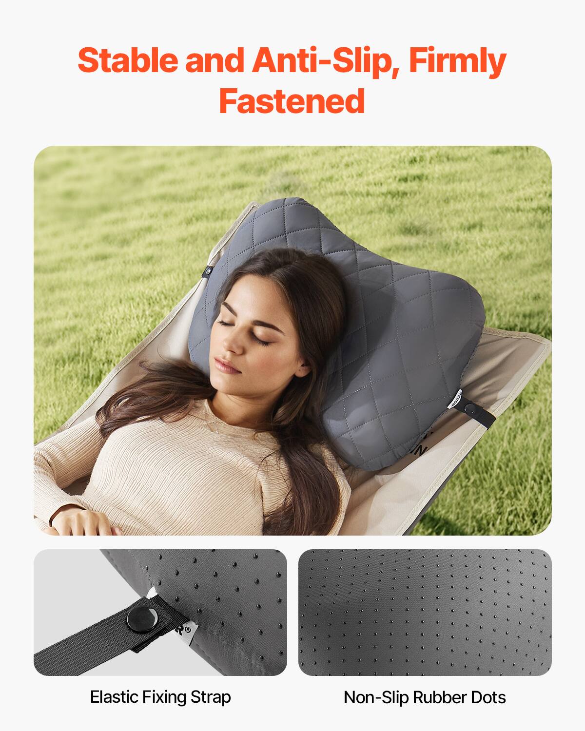 Stable and Anti-Slip, Firmly Fastened

Elastic Fixing Strap

Non-Slip Rubber Dots