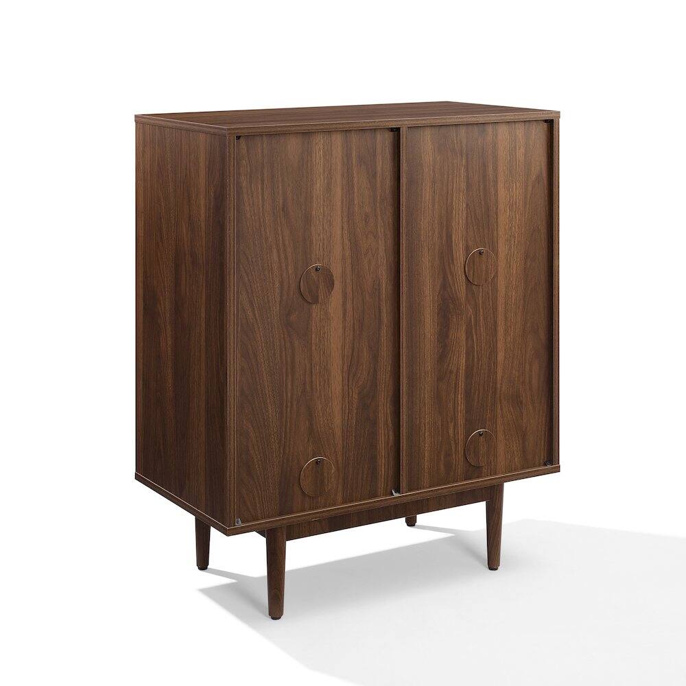 Alt View 2. Crosley Furniture - Liam 4 Cube Record Player Stand With Vinyl Storage - Walnut.