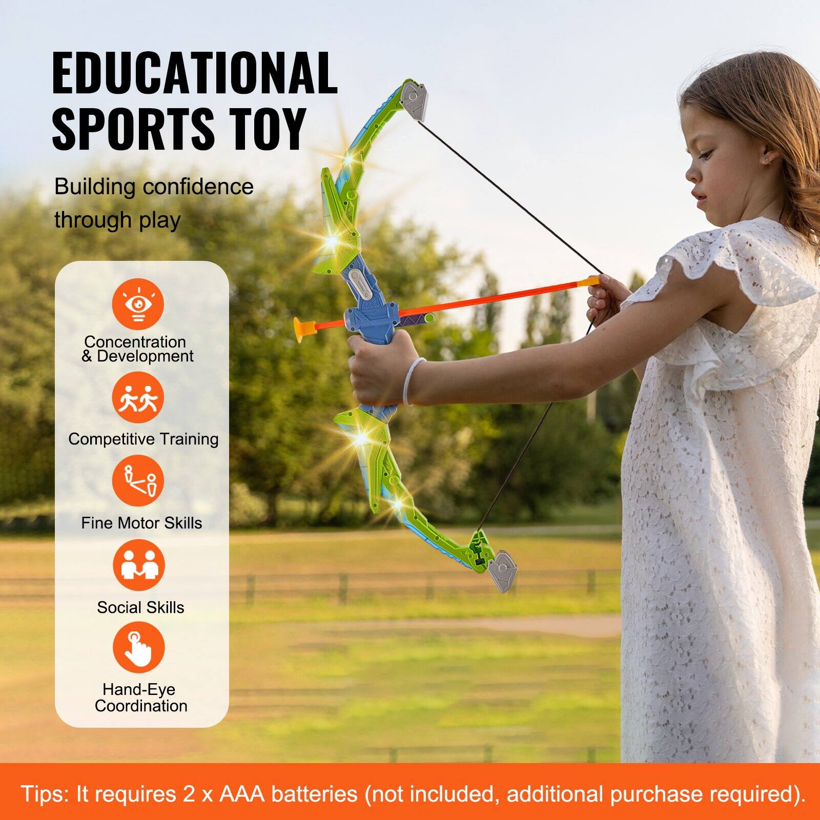 EDUCATIONAL SPORTS TOY  
Building confidence through play  

- Concentration & Development  
- Competitive Training  
- Fine Motor Skills  
- Social Skills  
- Hand-Eye Coordination  

Tips: It requires 2 x AAA batteries (not included, additional purchase required).