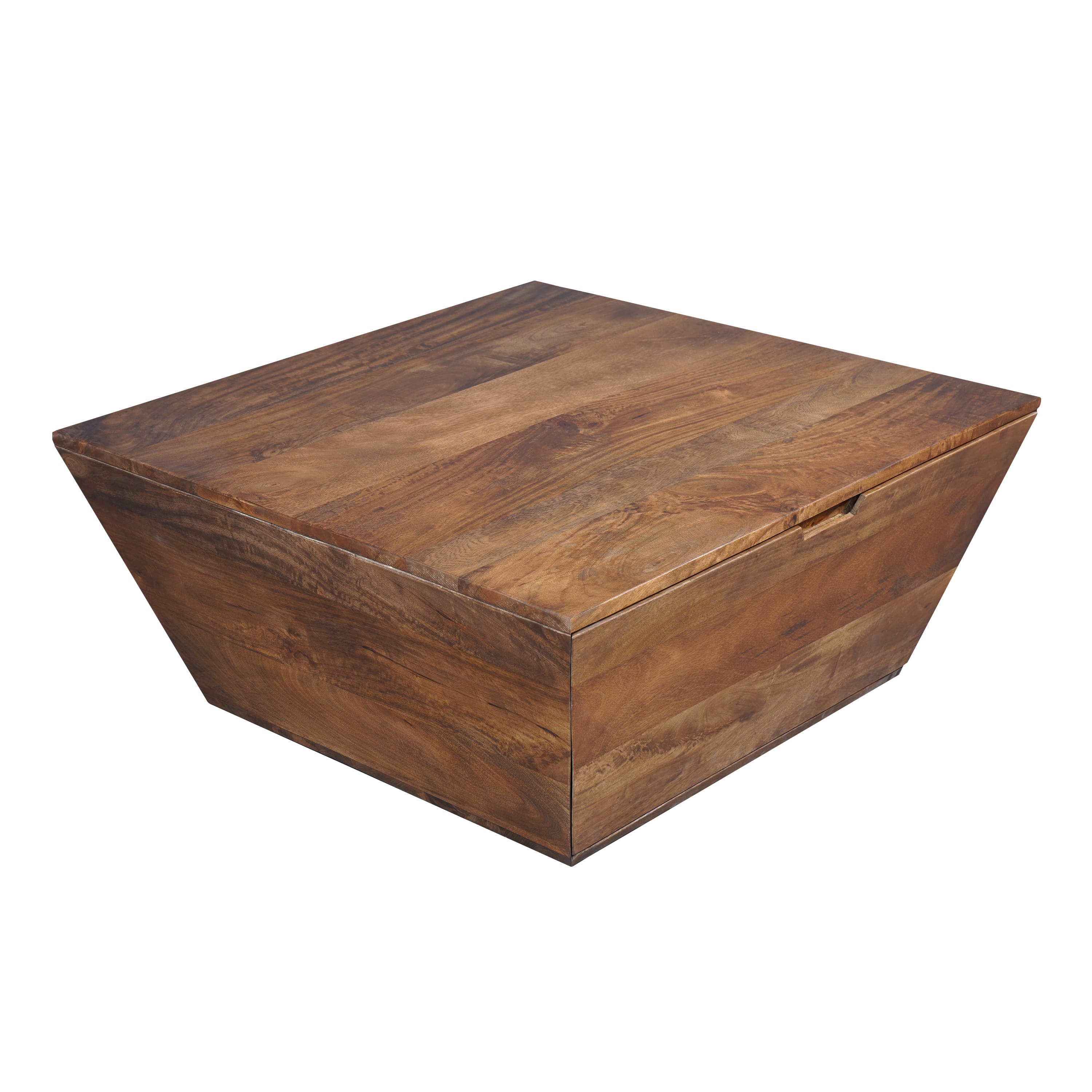 Manhattan Lane - 36 Inch Handcrafted Modern Farmhouse Coffee Table, Geometric Angled Square, 1 Drawer - Brown