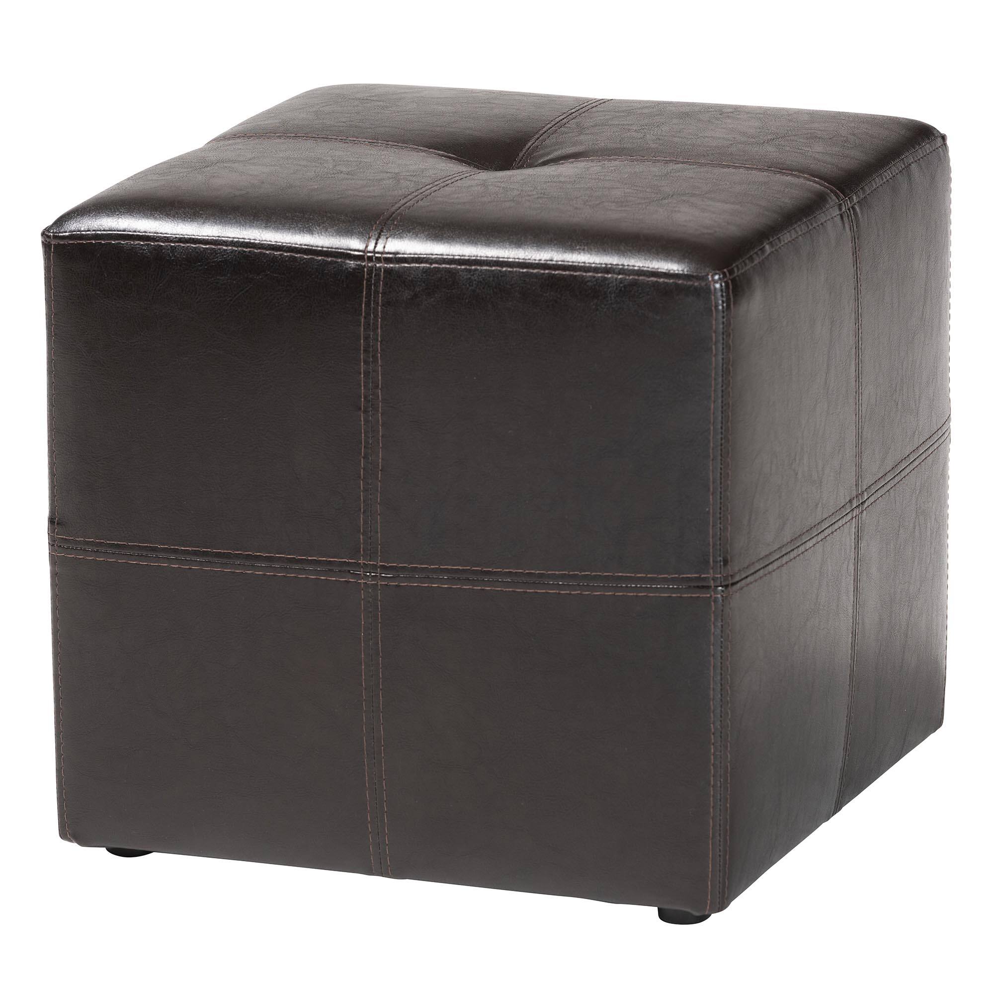 Front. Baxton Studio - Nox Ottoman - Dark Brown.