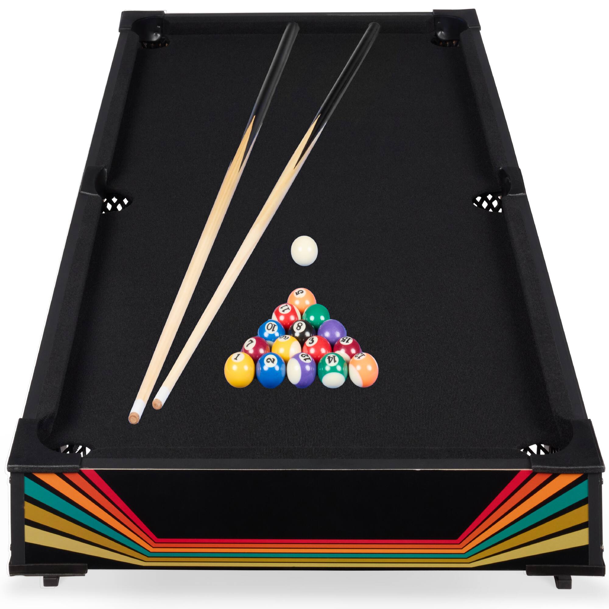 Best Choice Products - 40in Tabletop Billiard Table, Pool Game Table w/ 2 Cue Sticks, Ball Set, Storage Bag - Arcade