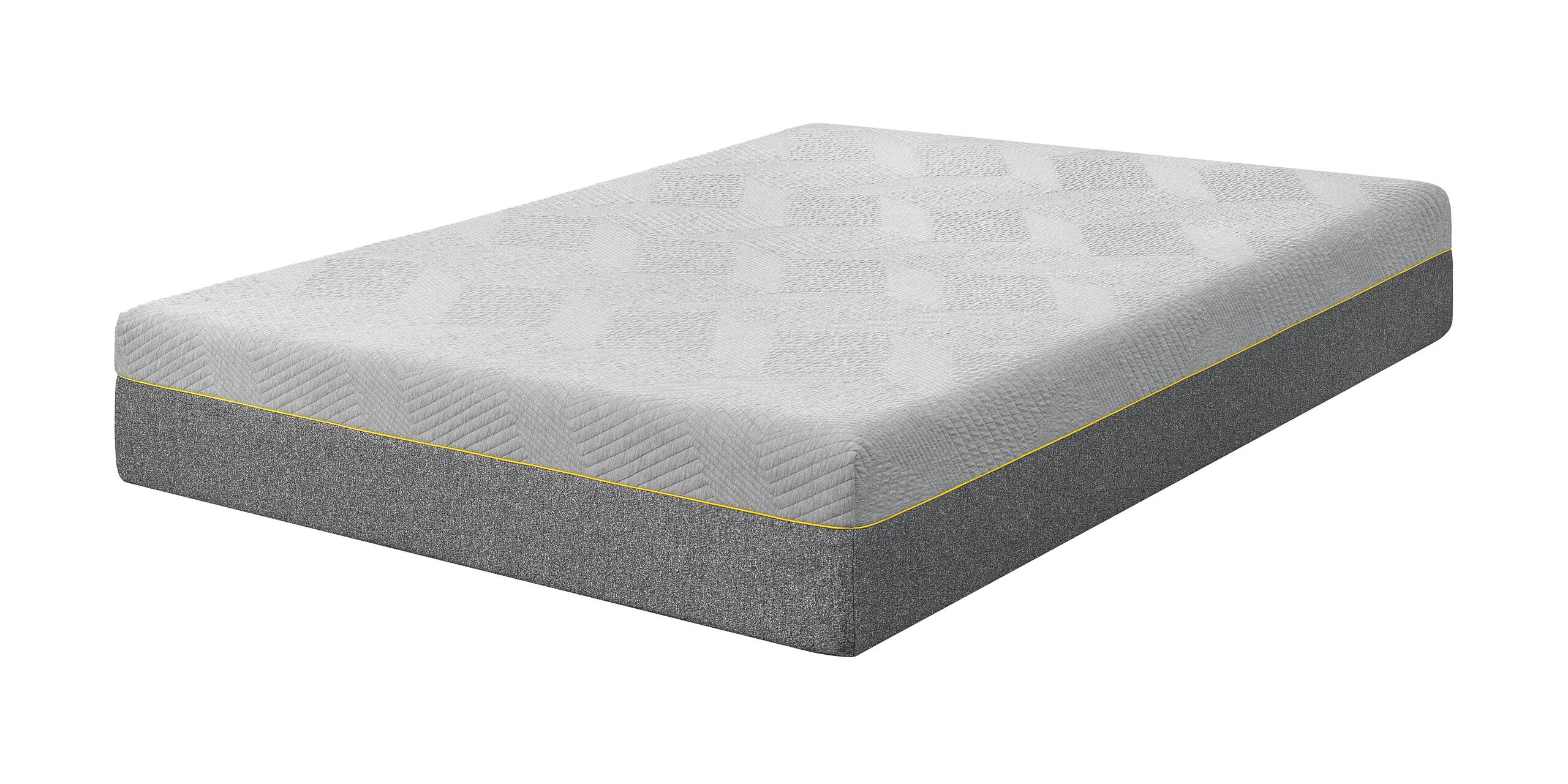 Back. Bestier - 12 Inch Queen Size Gel Memory Foam Mattress, Breathable Design, High-Density Pressure Relief Support - Grey.