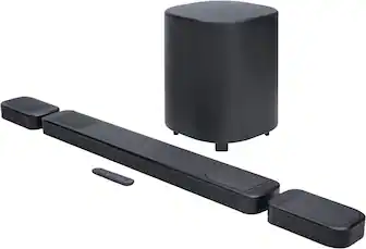 Front. JBL - BAR1000MK2 7.1.4-channel soundbar with detachable surround speakers, Multibeam, Dolby Atmos and DTS:X - Black.