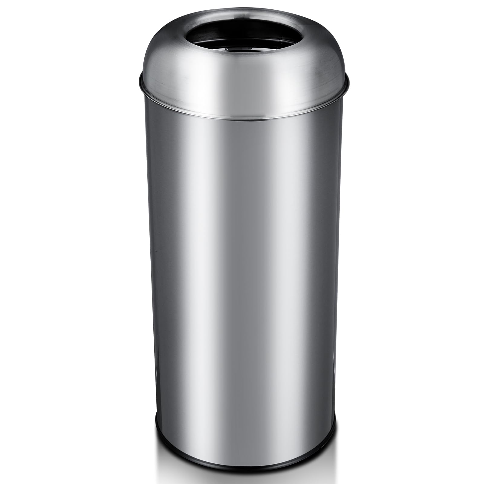 Front. Acekool - 17 Gal/65L Stainless Steel Commercial Trash Can - Heavy-Duty Open-Top Waste Bin.