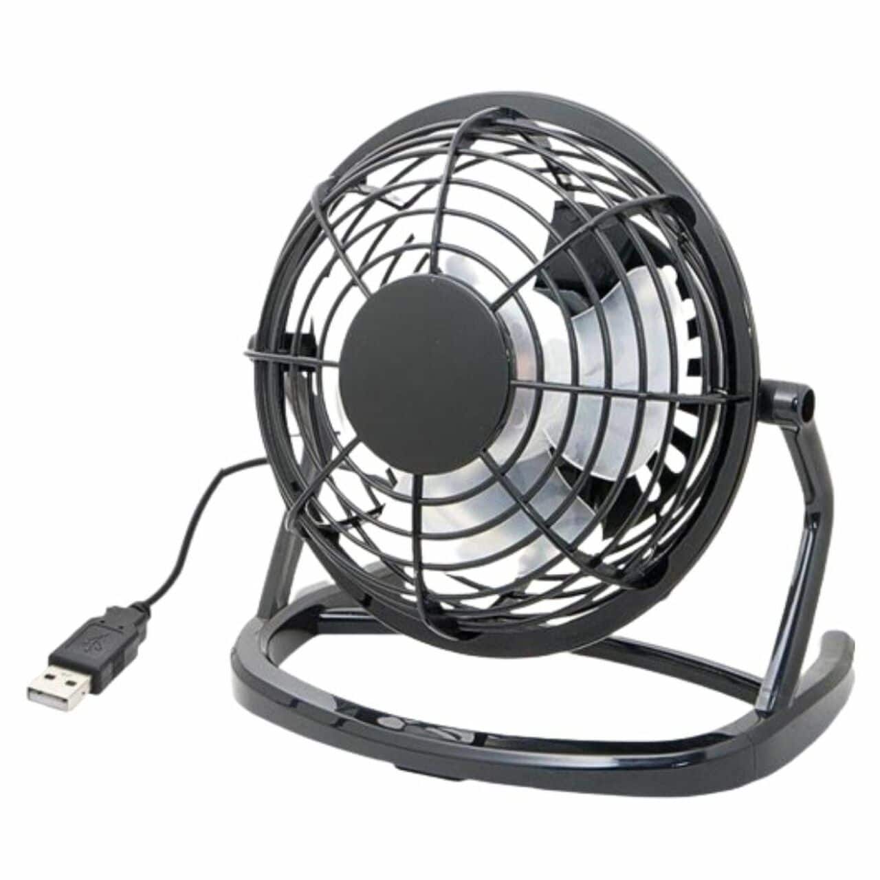 Link - USB Powered Personal Desk Fan 5-Inch Adjustable Tilt Personal Cooler - Black