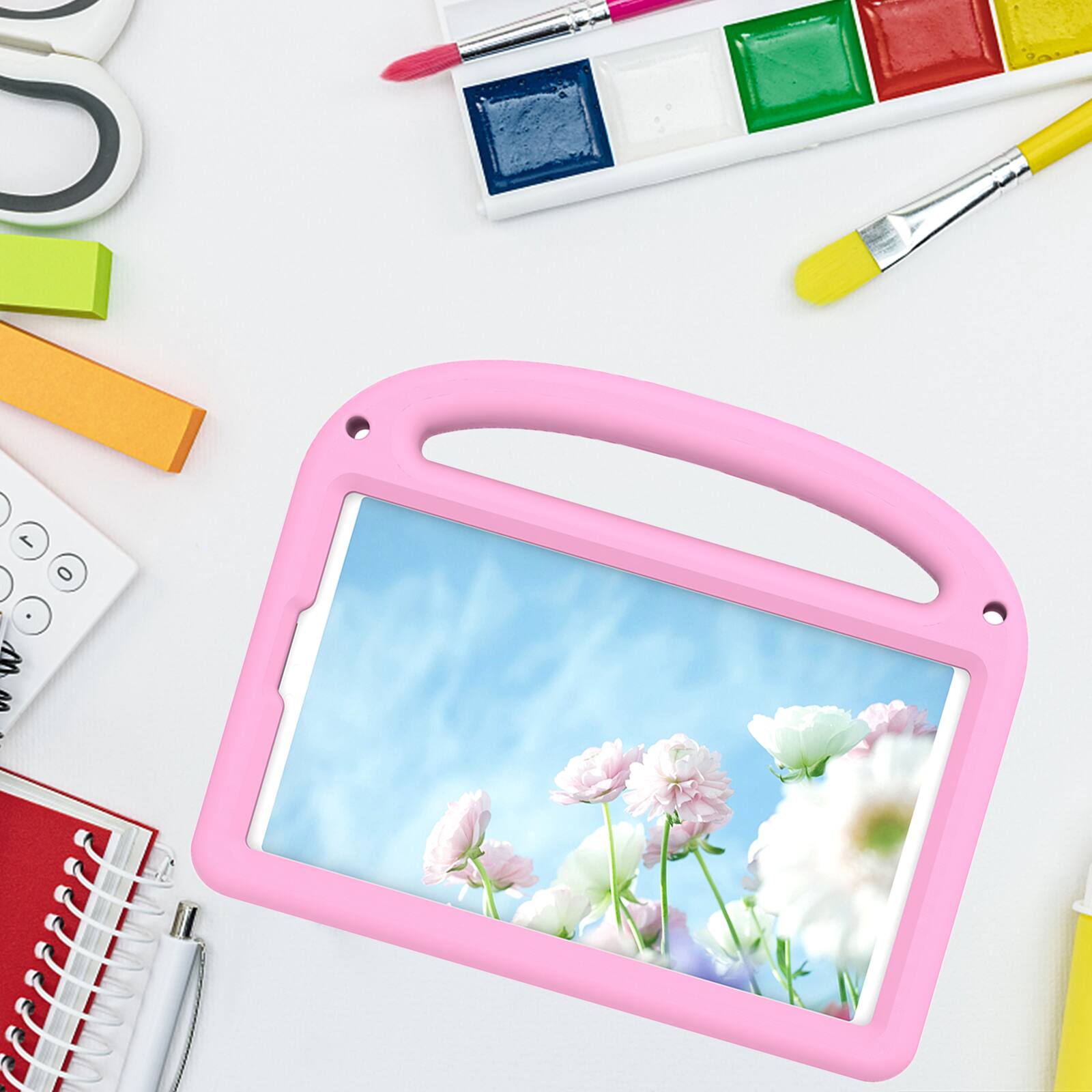 Alt View 4. Dteck - Kids Shock-absorbent TPU Tablet Case for Samsung Galaxy Tab A11 2025/A9 2023 8.7" (SM-X133/X110) with Shoulder Strap - Pink.