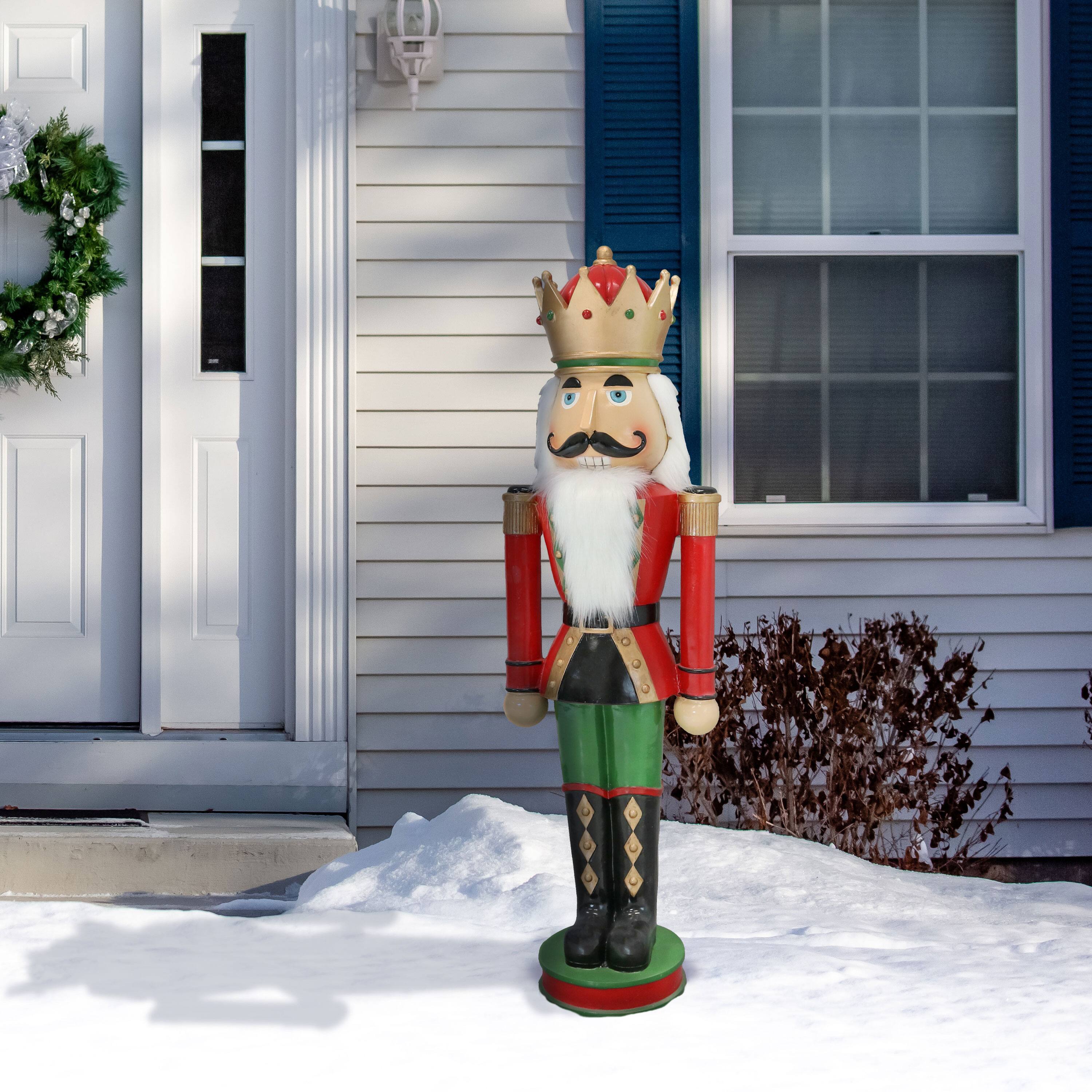 Alt View 8. Sunnydaze - Matthias the Prince Outdoor Nutcracker - 35 in - Set of 2 - Red.
