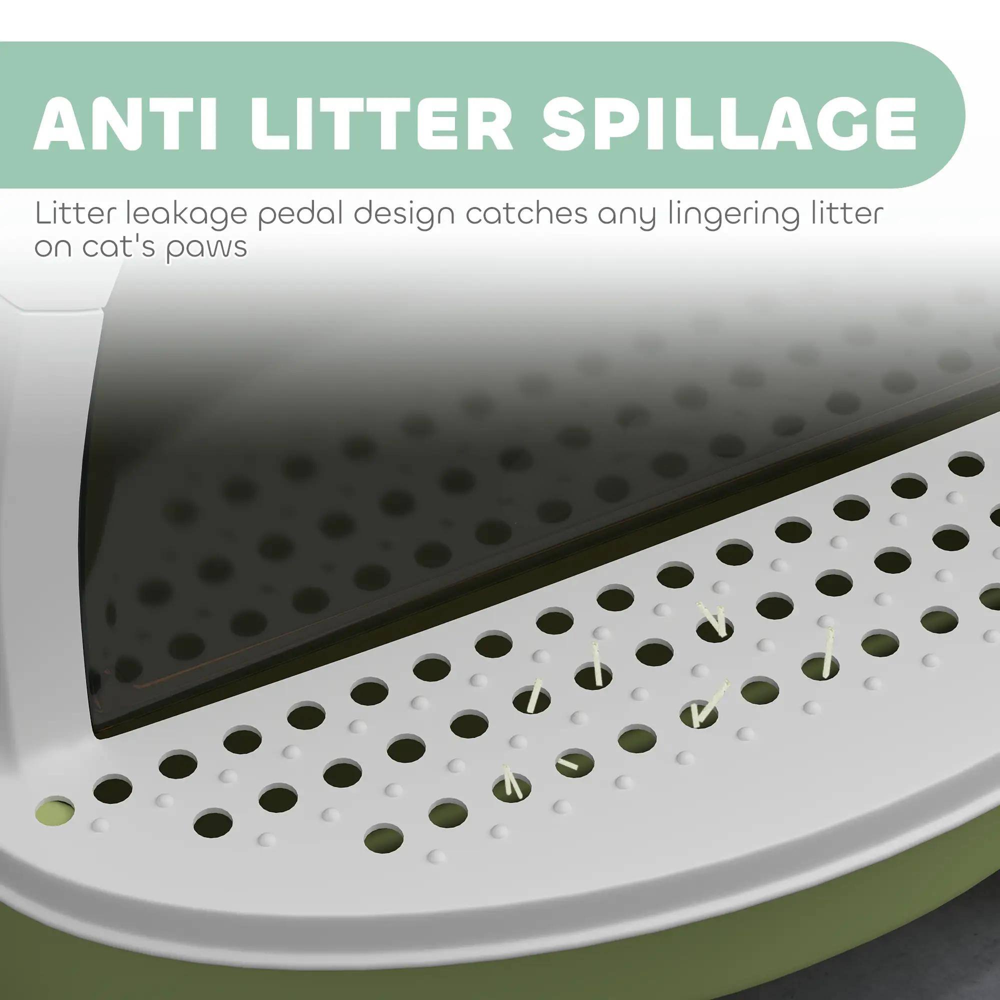 ANTI LITTER SPILLAGE

Litter leakage pedal design catches any lingering litter on cat's paws