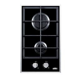 SUMMIT - 12" Wide 2-Burner Gas Cooktop - Black