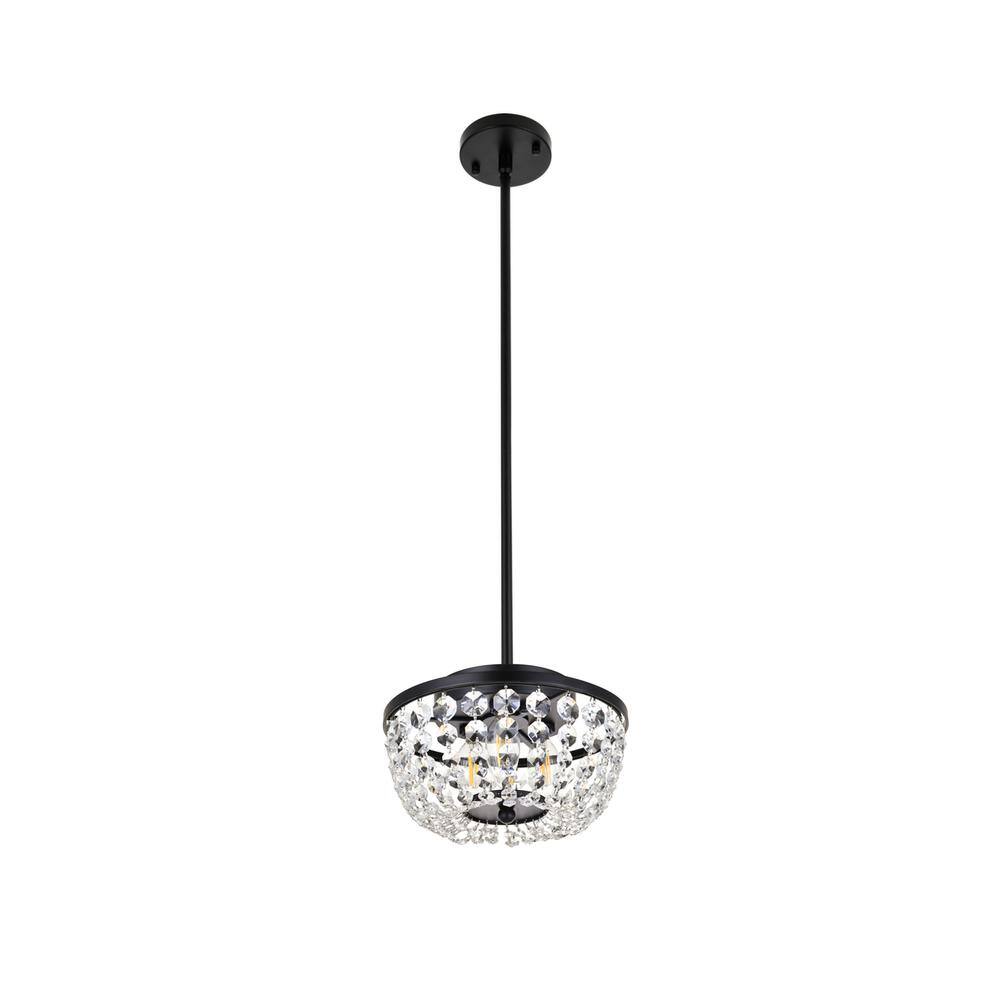 Back. Elegant Lighting - Gianna 10 inch pendant in black - Black.