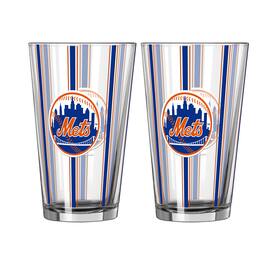 Logo Brands - Two-Piece 16oz. Striped Pint Glass Set - Multicolor