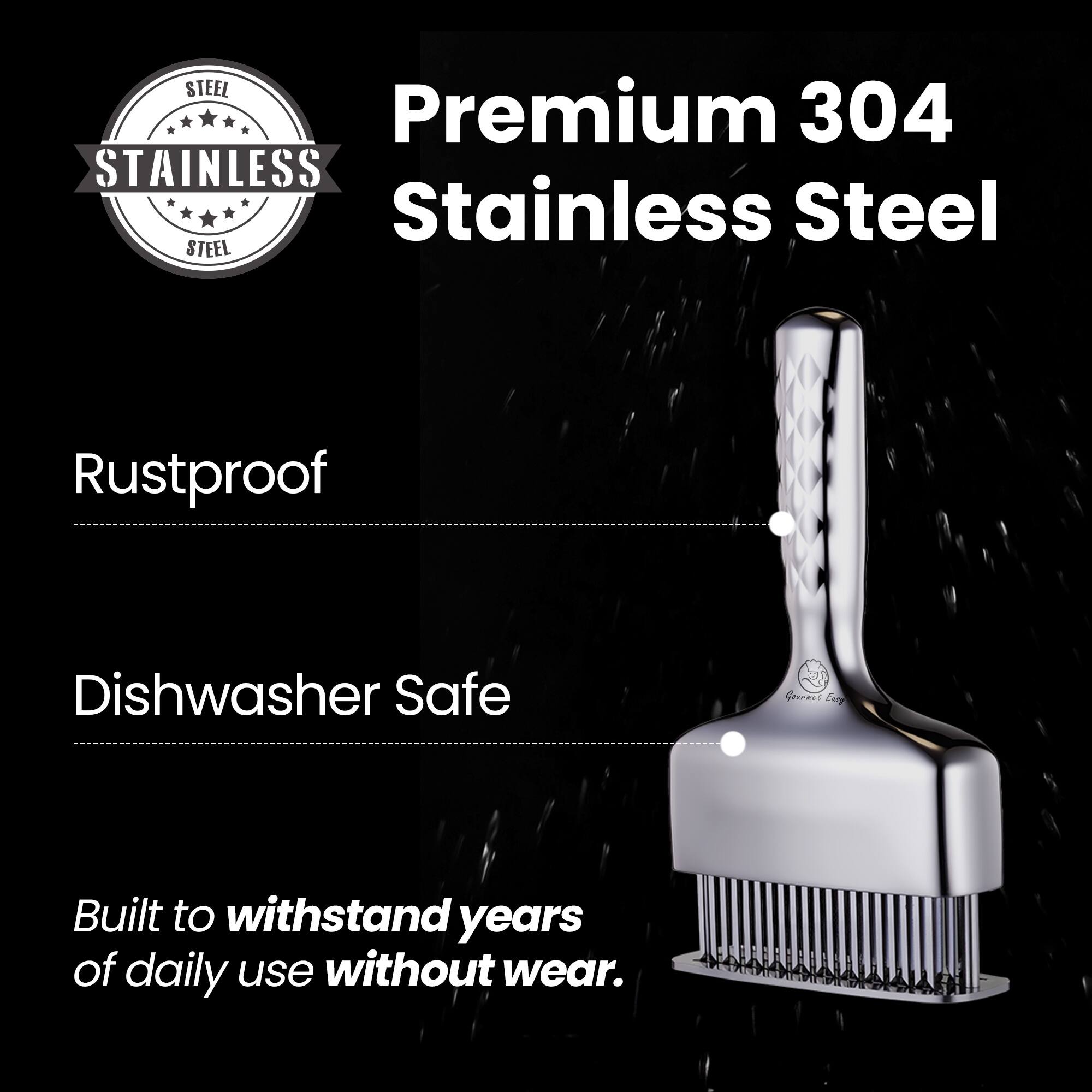 Premium 304 Stainless Steel

- Rustproof
- Dishwasher Safe
- Built to withstand years of daily use without wear.