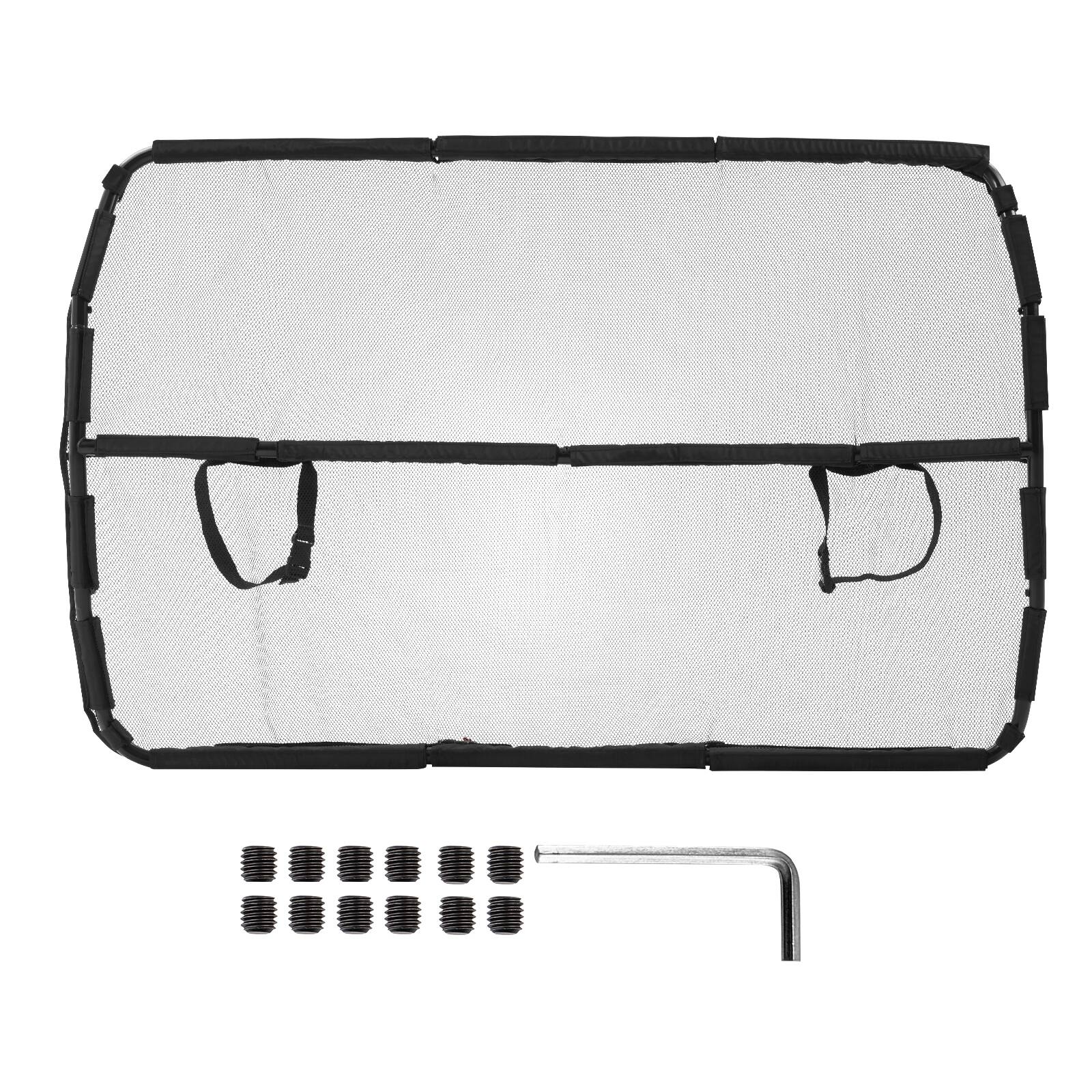 Front. VEVOR - Dog Car Barrier, 50" Wide Car Divider for Front Seats Installation, Vehicle Pet Barrier with See Through Net Mesh.