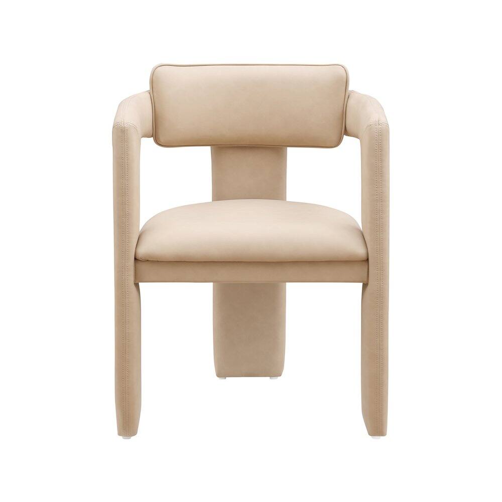 Alt View 2. Meridian Furniture - Brenda Tan Vegan Leather Dining Chair, Set of 2 - Brown.