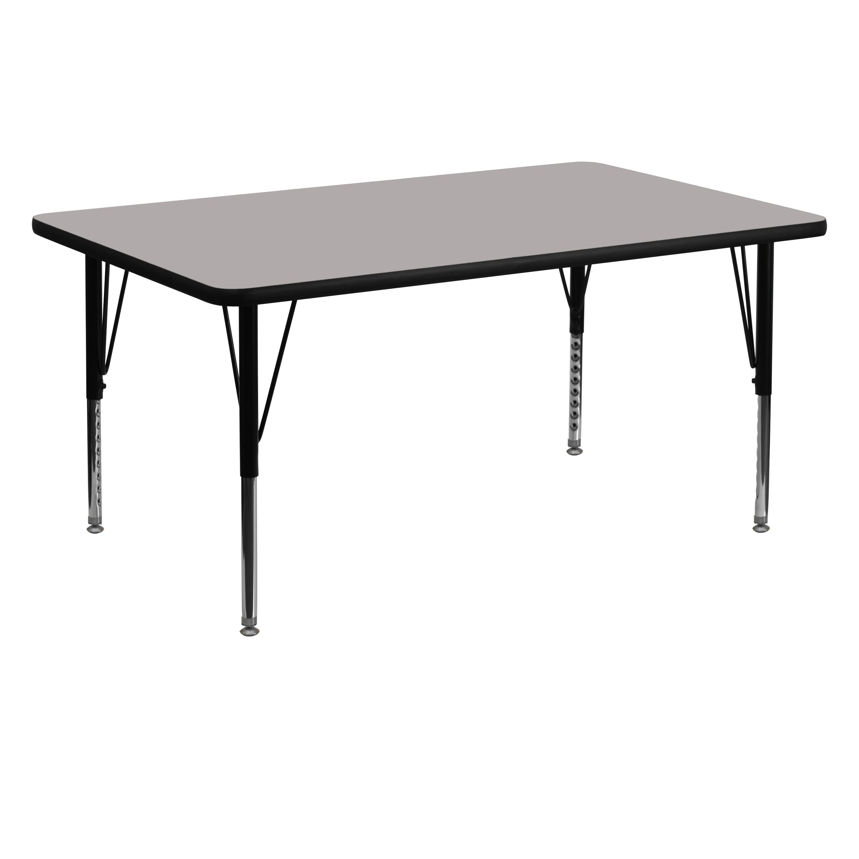 Flash Furniture - Wren 30''W x 60''L Rectangular Grey HP Laminate Activity Table - Height Adjustable Short Legs - Gray price history on PriceWatchPro