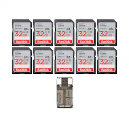 SanDisk - 32GB Ultra SDHC UHS-I Memory Card w/High Speed USB Card Reader (10-Pack)