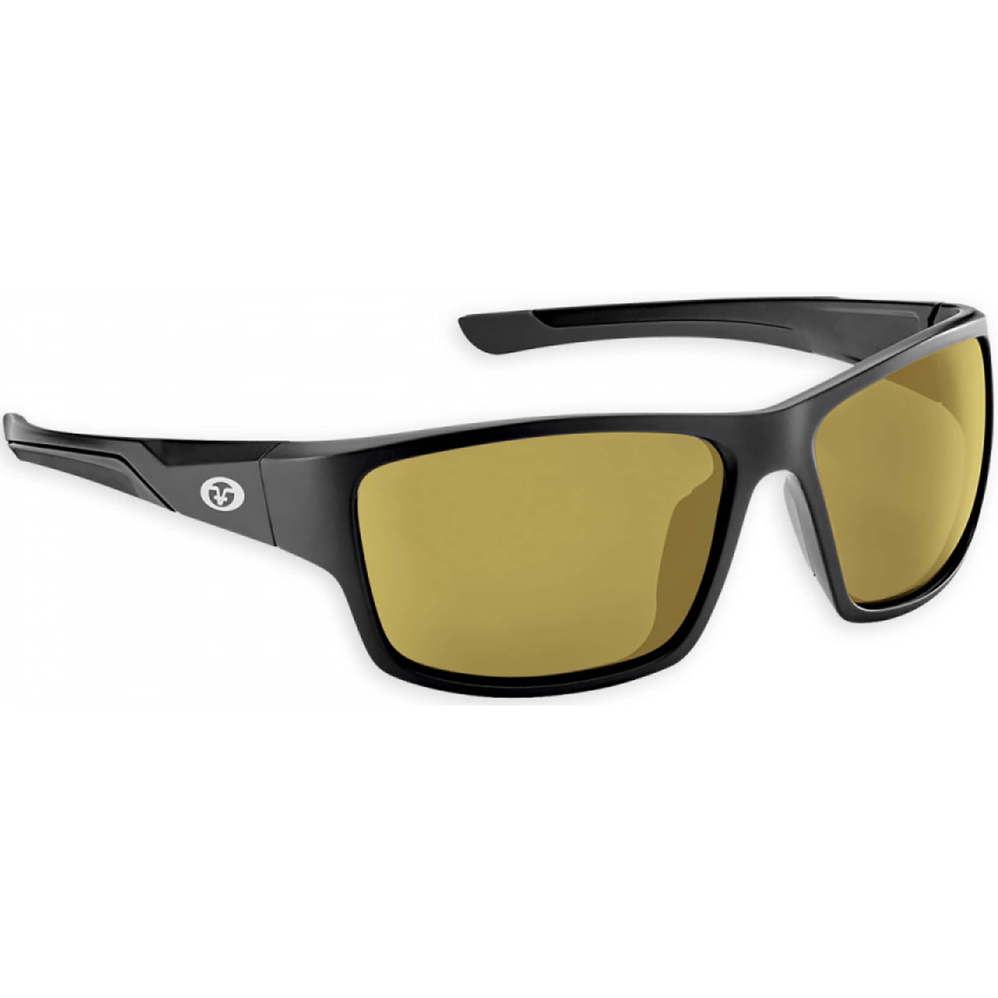 Flying Fisherman - Sand Bank Sunglasses - Matte Black/Yellow Amber