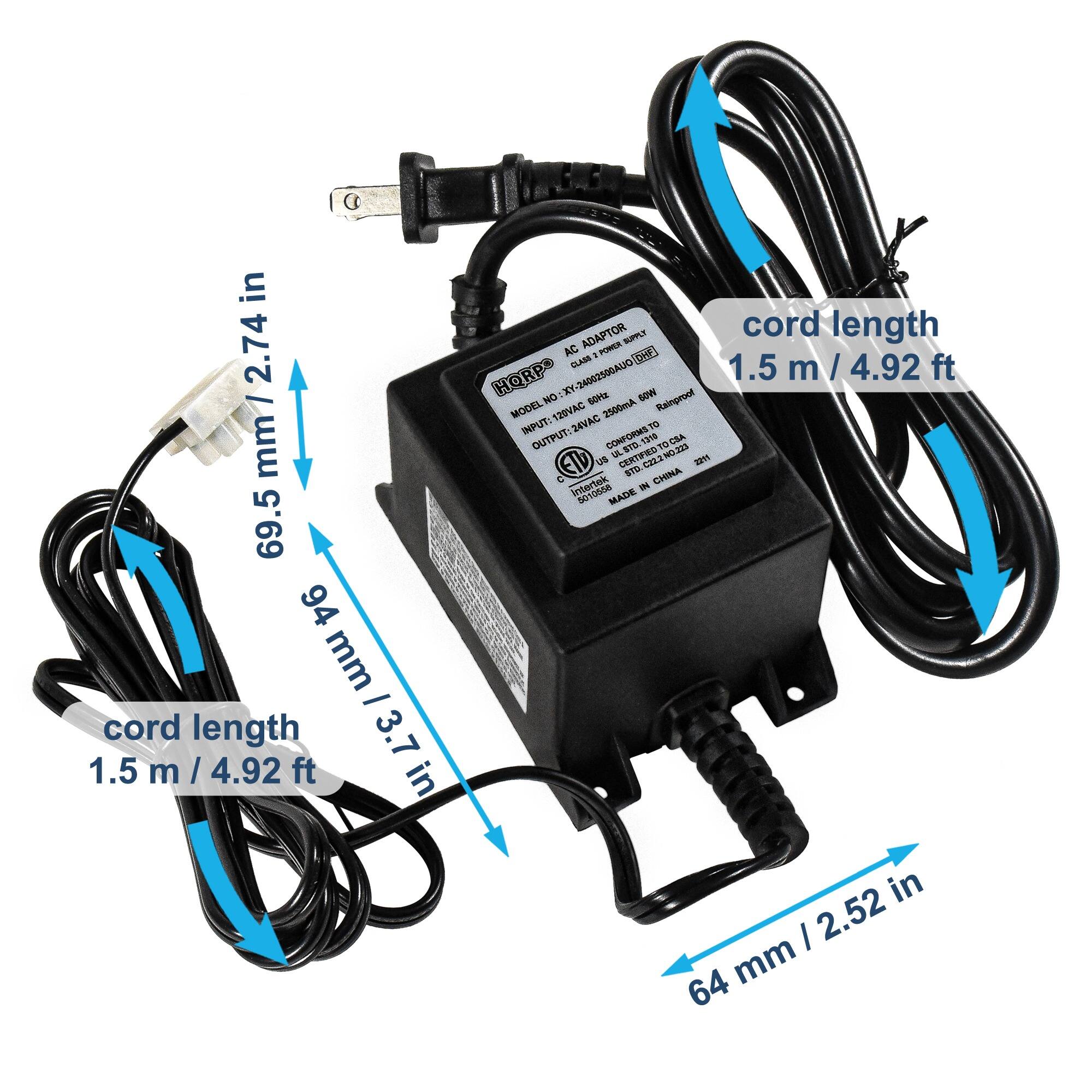in 2.74 I mm/ 69.5 94 mm I cord length 3.7 1.5 m 4.92 ft in ADAPTOR S cord length AC . P DnC ALAAN 1.5 4.92 ft HORP XY-24562500AUO m NO B0 sOW Raimproof MODEL U2SVAC Amooes INPUT: DAVAE:TURTUO 24VAC 10 OUTPUT CONFORS ULS7D 1.318 N0.223 CBA aL CERTIFIEO EI 2s CIS 11 BI0 CHINA E IN s010sse MADE in I 2.52 mm 64