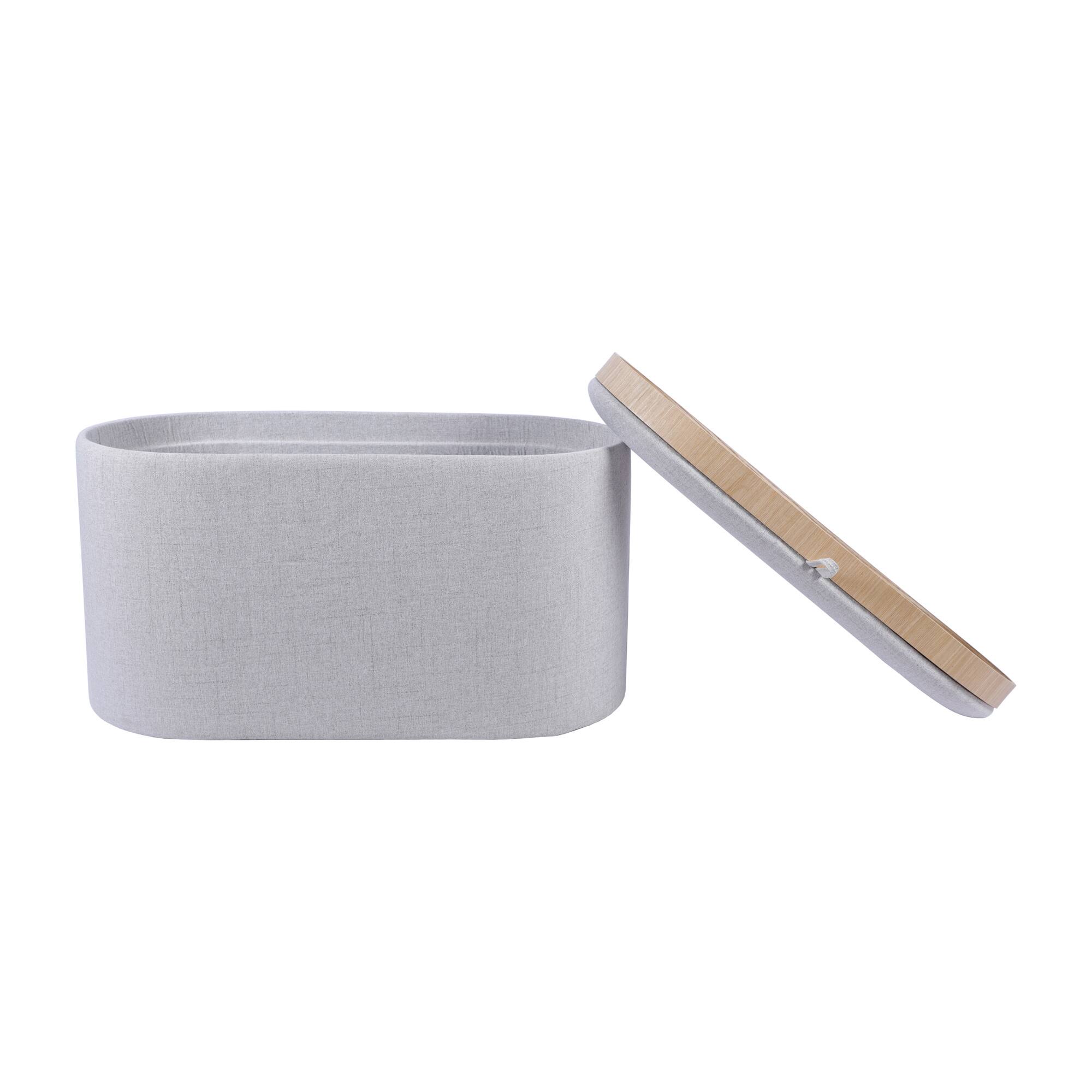 Alt View 2. GOODSILO - Versatile Storage Ottoman with Reversible Wooden Tray Top for Living Room Organization and Comfort - Natural.