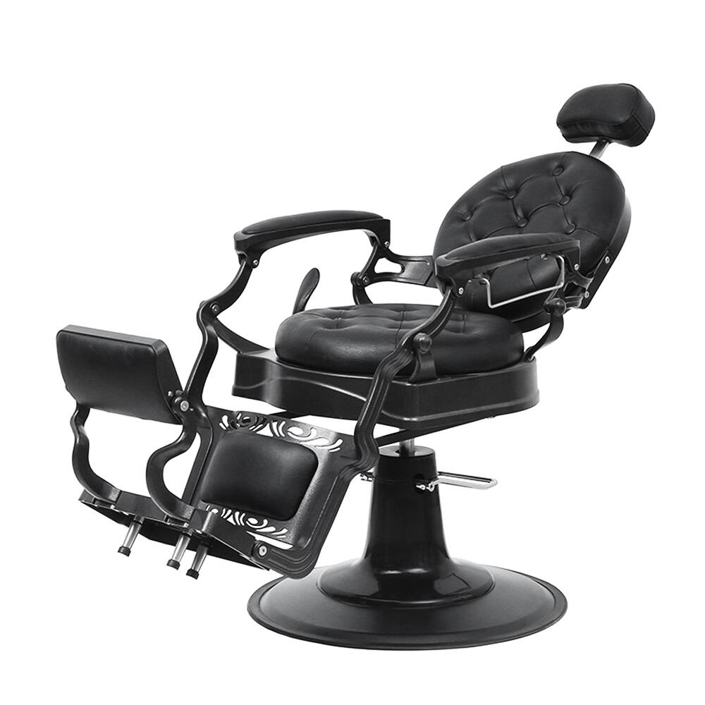 Alt View 1. Winado - Vintage Heavy Duty Recline Barber Chair Salon Beauty All Purpose Equipment with Towel Rack, Removable Headrest, Footrest - Black.