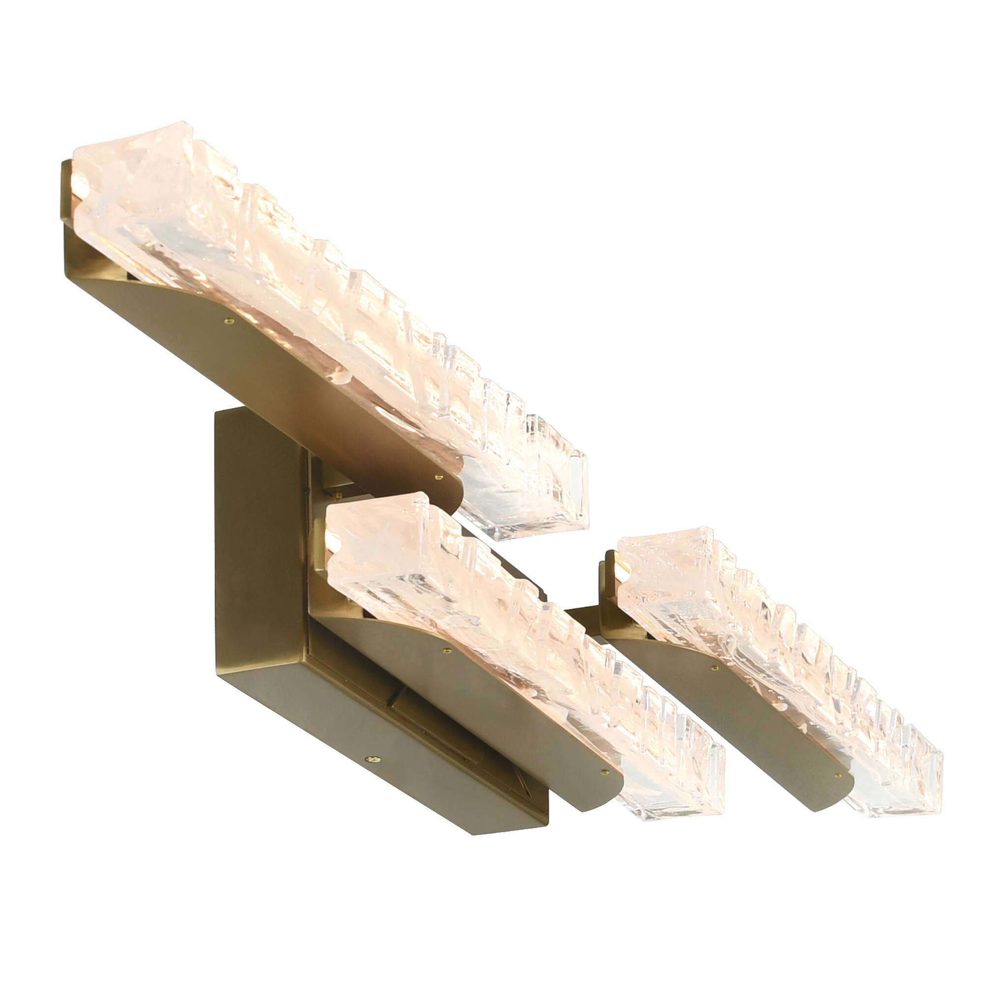 Back. CWI Lighting - Valira Integrated LED Brass Vanity Light - Brass.