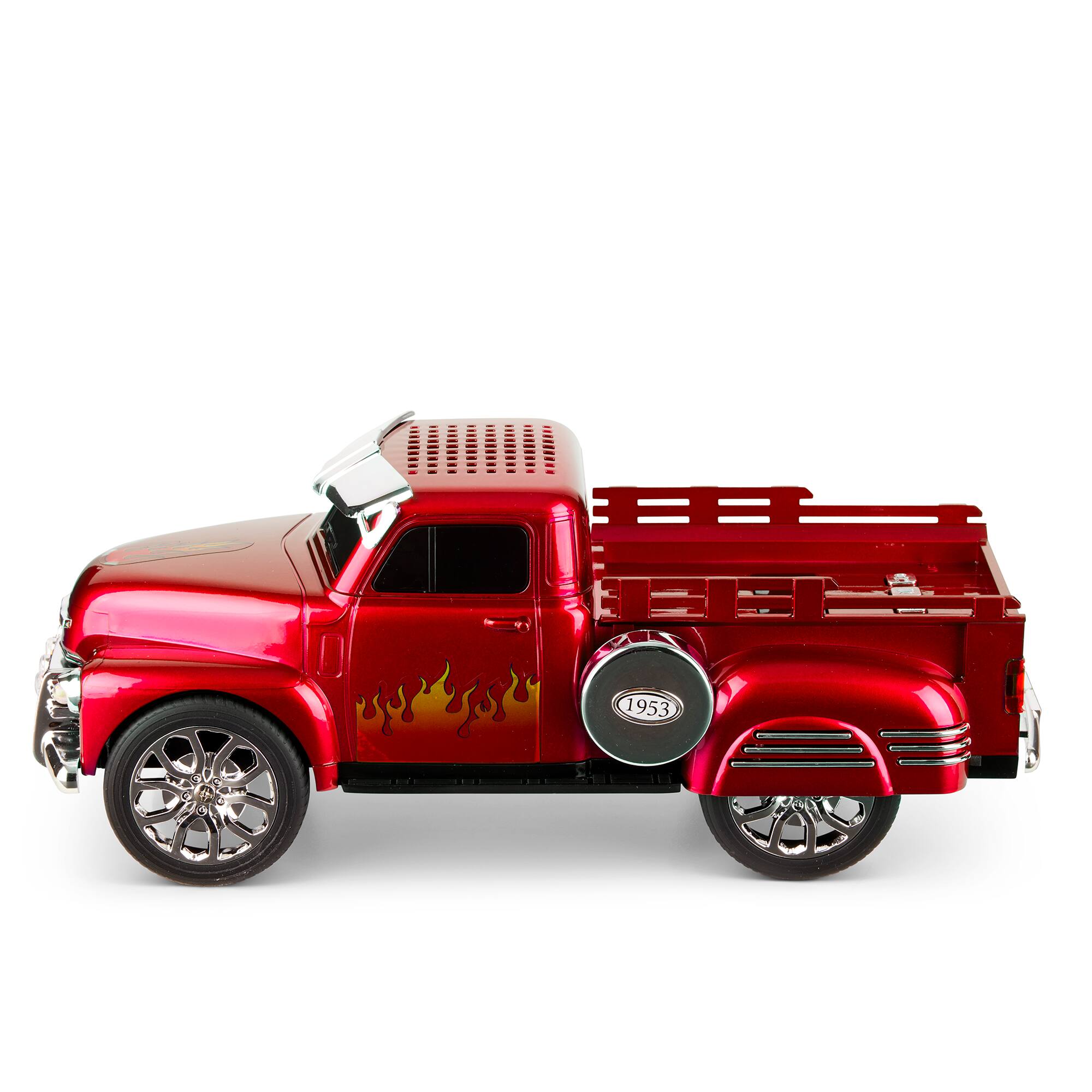 Alt View 14. QFX - Retro Classic Truck Portable Bluetooth Speaker with Bass Radiator and LED Lights - Red.