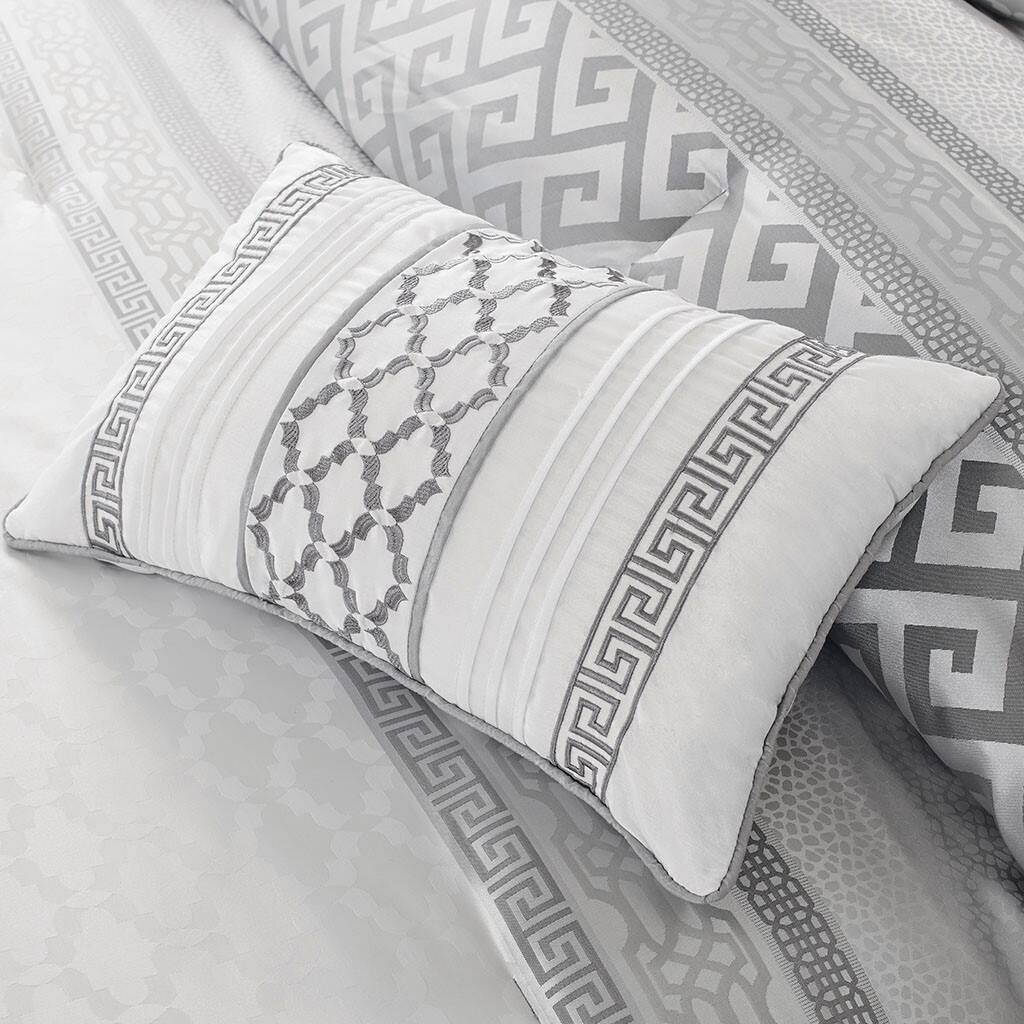 Alt View 1. Gracie Mills - Gracie Mills Theodore 7-Piece Jacquard Comforter Set - Grey.