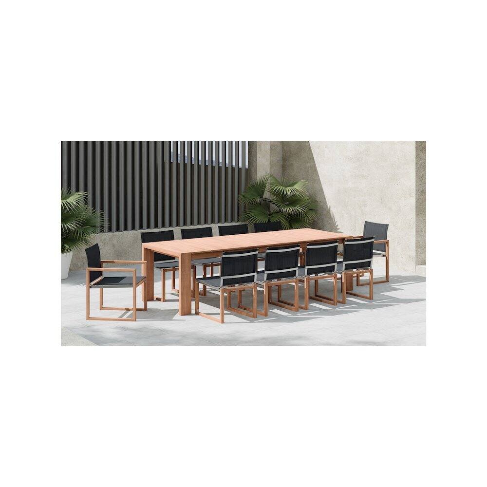 Alt View 2. Meridian Furniture - Tulum Black Water Resistant Fabric Outdoor Patio Dining Arm Chair - Black Water Resistant Fabric.