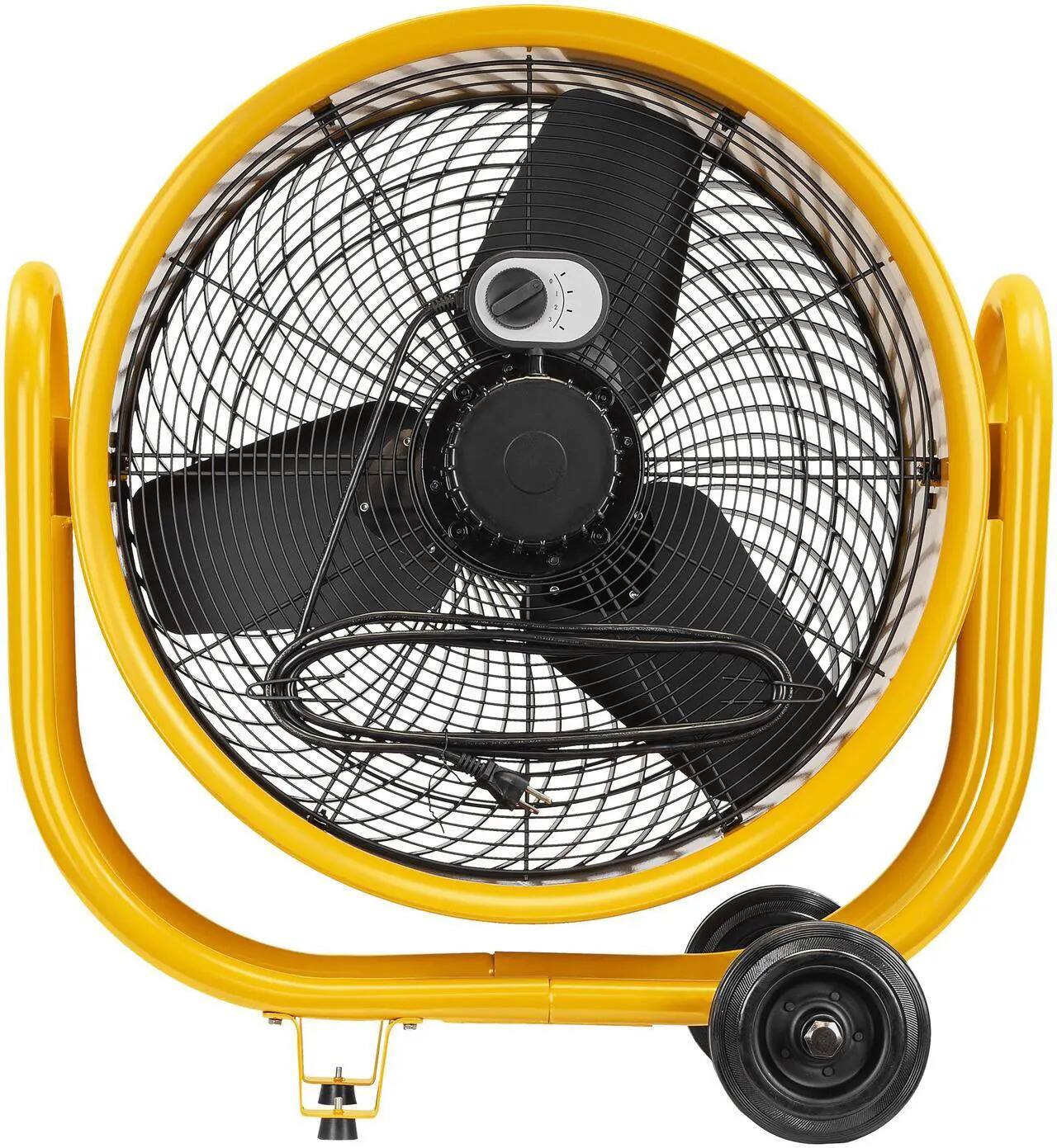 Alt View 3. Caterpillar - Caterpillar CF-HVD-24AC-YW 24" High-Velocity Industrial Fan - 6500 CFM, 3-Speed, 360° Tilt (Yellow, 3-in-1).
